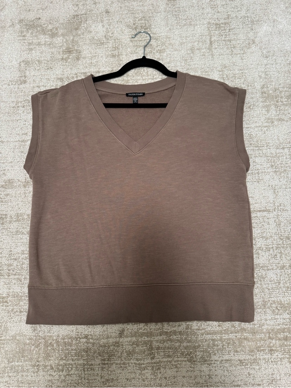 Eileen Fisher Sleeveless V-Neck Tank in Taupe Brown